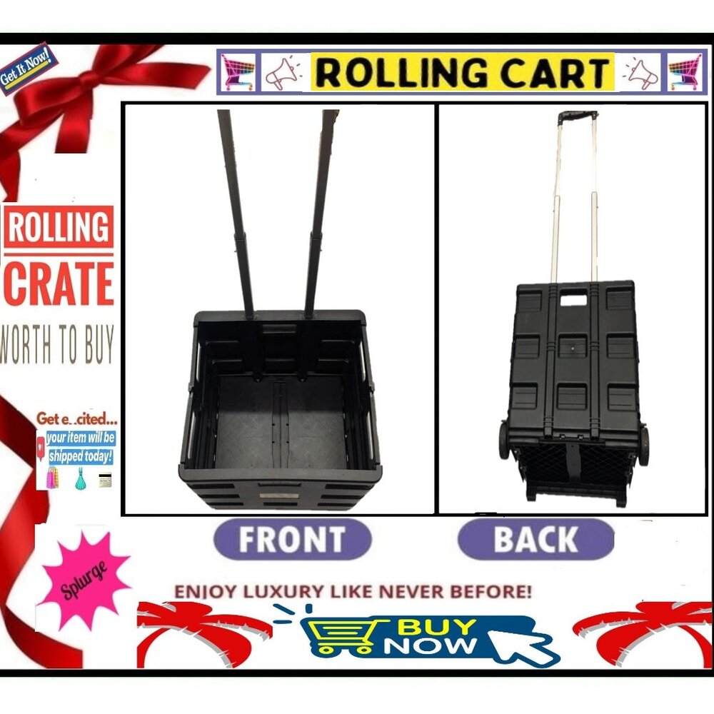 🛑  Carry All ➕🆒 FOLDING CART Heavy Duty Easy Rolling CARRIER 💸BUY NOW‼️🟢